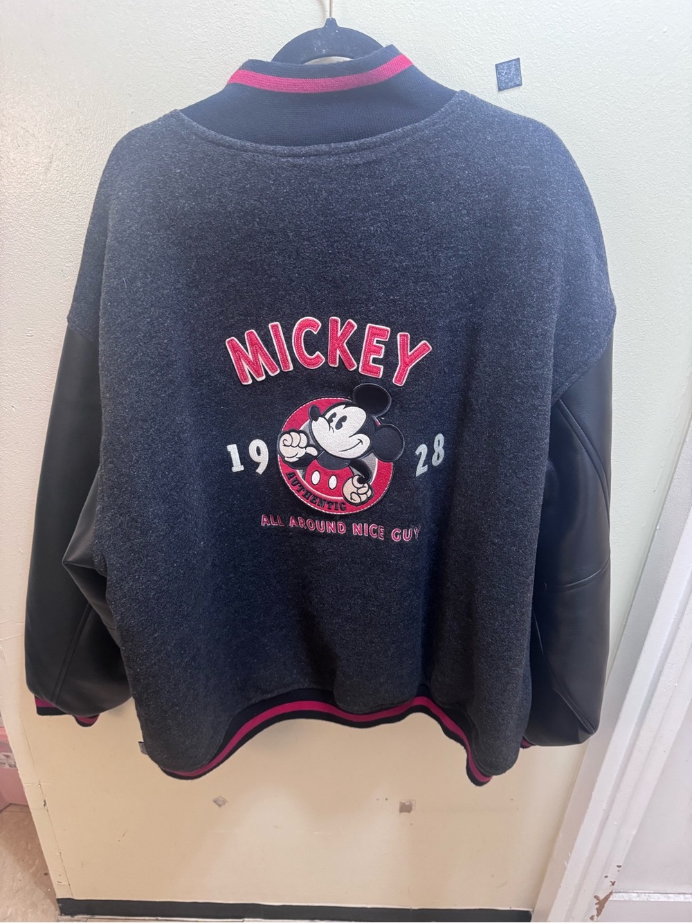vintage Disney Store Mickey Mouse "All Around Nice Guy wool blend bomber